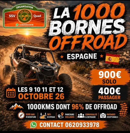 La 1000 Bornes Off Road 2026 vous emmène en Espagne